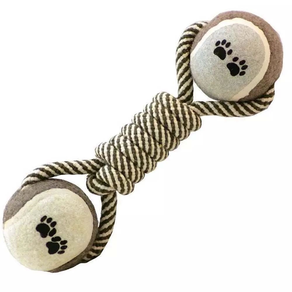 Pet Chew Toy Rope Tennis Dumbbell Rubber Ball Dog Interactive
