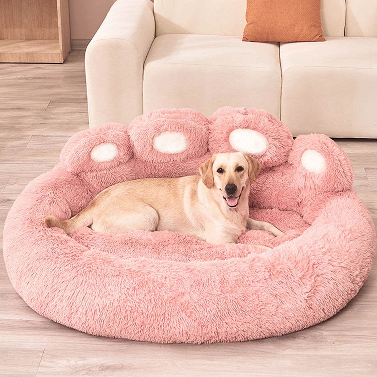 Big Paw Plush Pet Sofa Bed Washable Calming Raised Edge