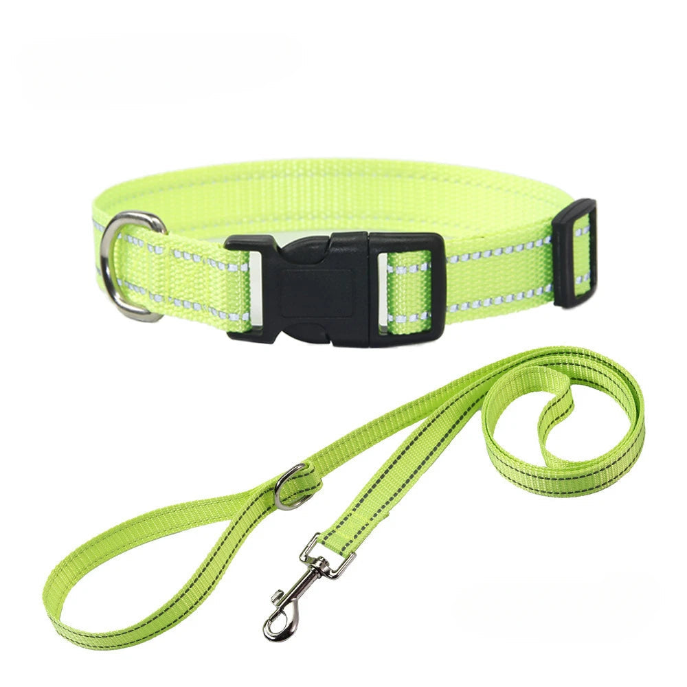 Nylon Dog Collar Leash Set Small Medium Large Dogs Accessories