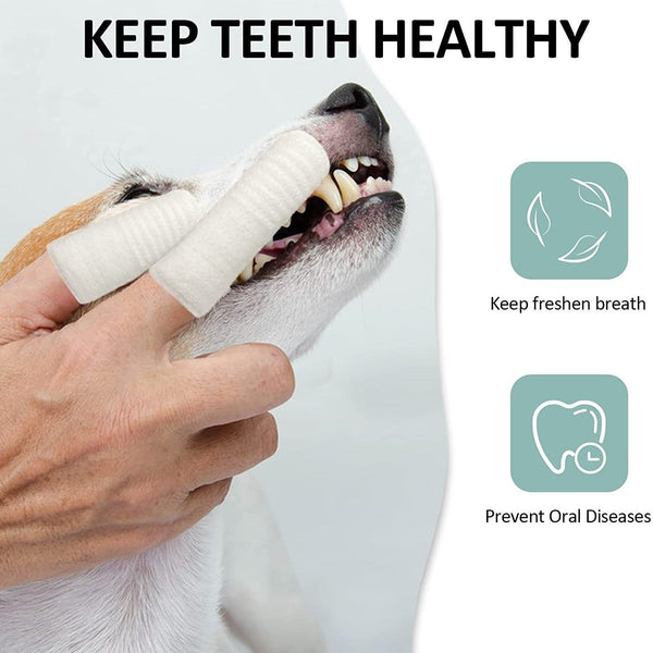 Pet Finger Toothbrush Dogs Cats Oral Care Cleaning Grooming Tool