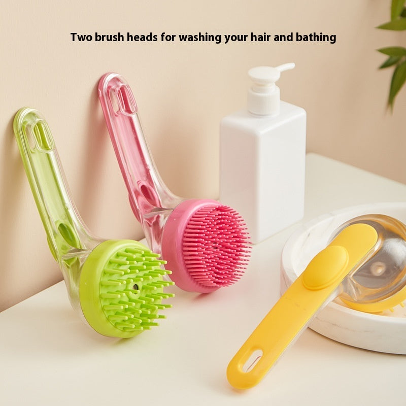 Long Handle Pet Bath Brush Dog Cat Grooming Shower Comb