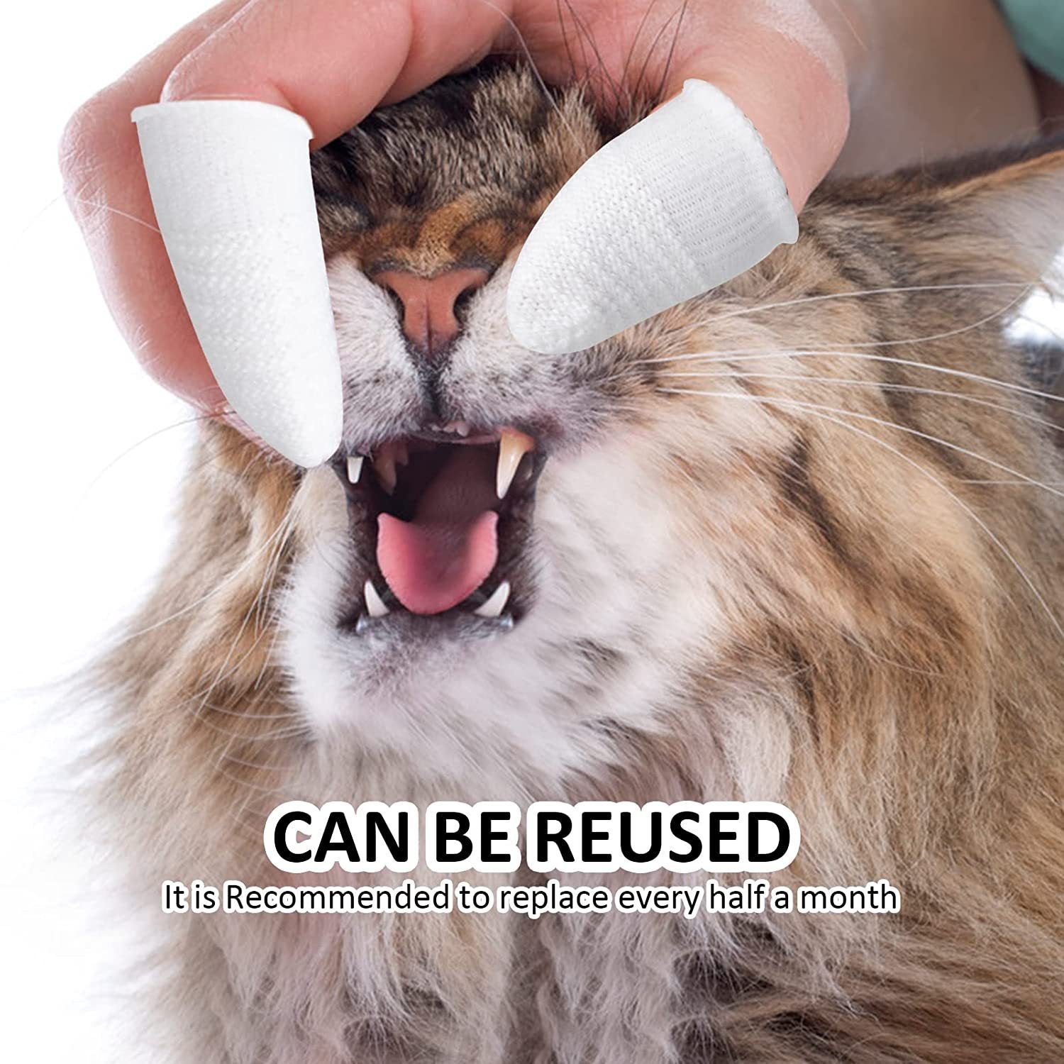 Pet Finger Toothbrush Dogs Cats Oral Care Cleaning Grooming Tool
