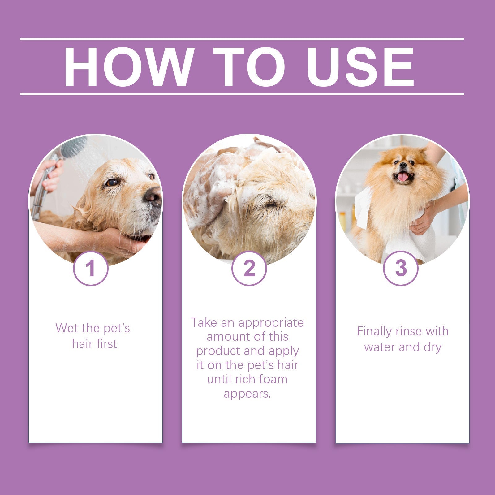 Pet Lavender Shampoo Gentle Clean Cat Dog Hair Fluffy Fragrant