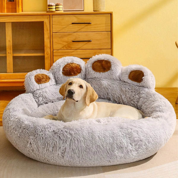 Big Paw Plush Pet Sofa Bed Washable Calming Raised Edge