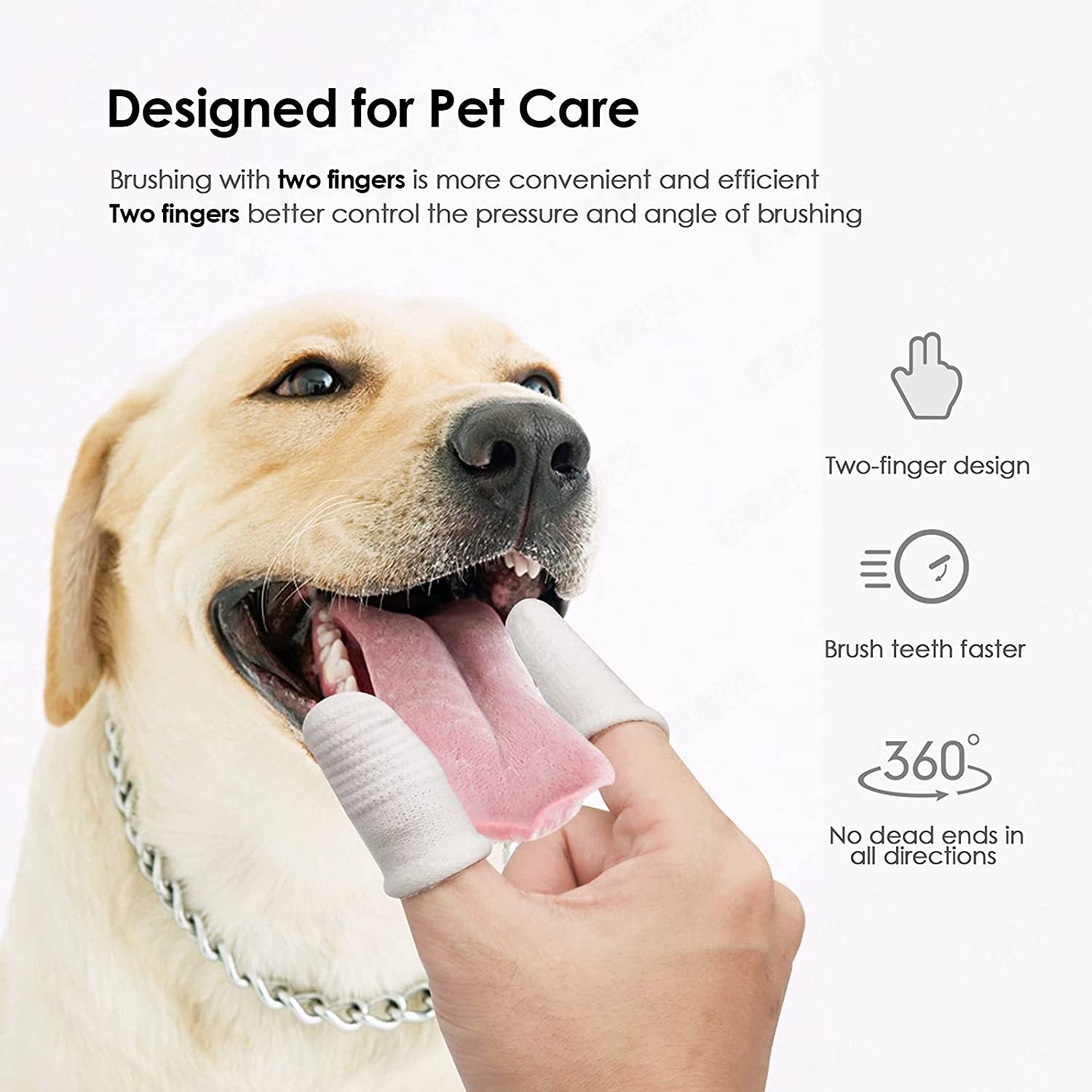 Pet Finger Toothbrush Dogs Cats Oral Care Cleaning Grooming Tool