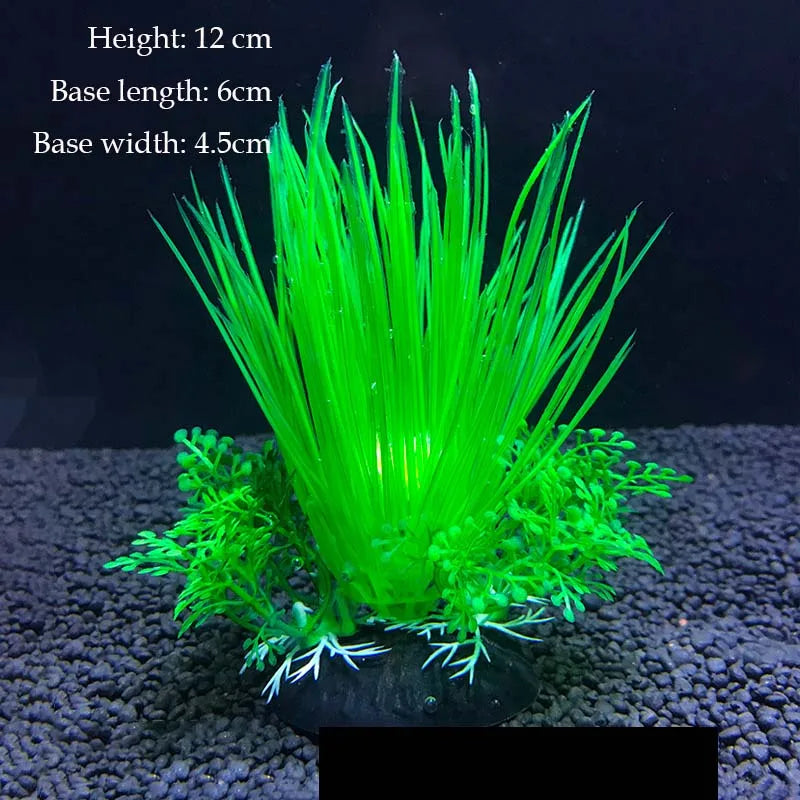 Artificial Aquarium Plants Plastic Underwater Shrubs Resin Base Decoration