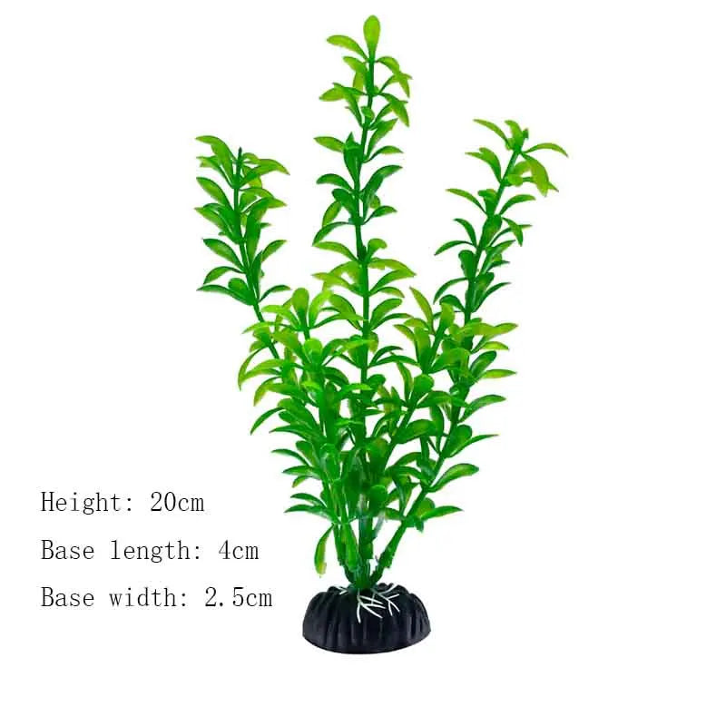Artificial Aquarium Plants Plastic Underwater Shrubs Resin Base Decoration