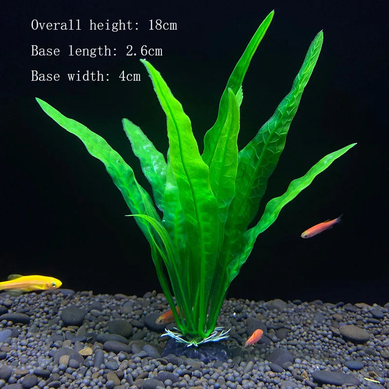 Artificial Aquarium Plants Plastic Underwater Shrubs Resin Base Decoration