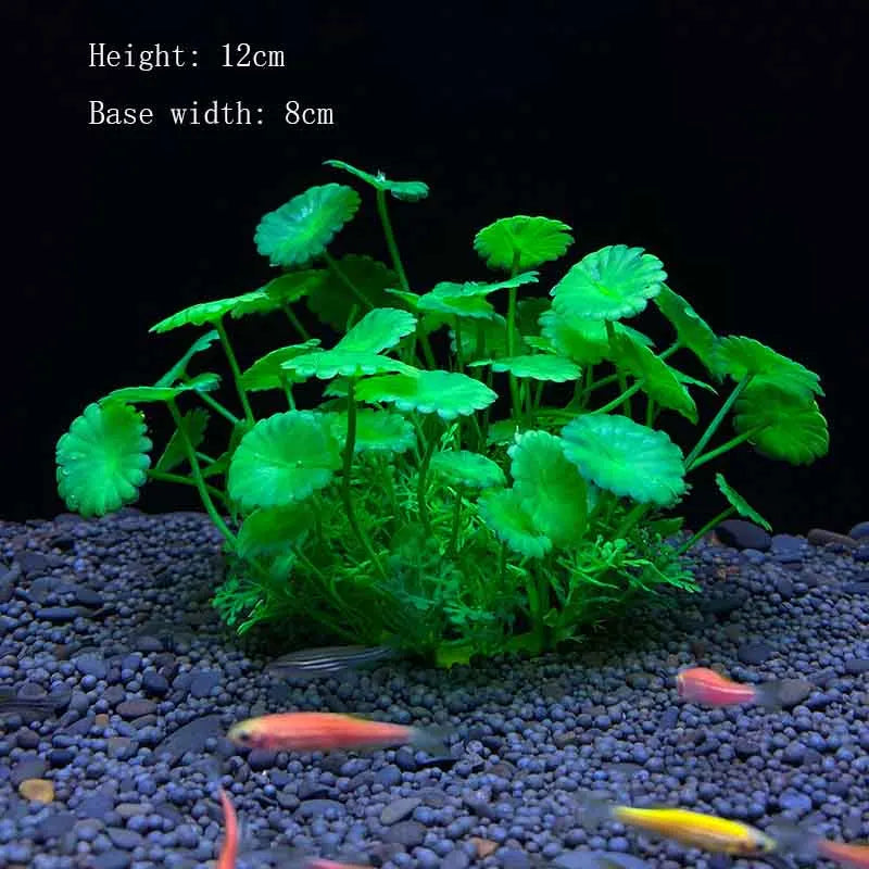 Artificial Aquarium Plants Plastic Underwater Shrubs Resin Base Decoration