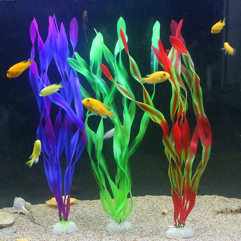 Artificial Aquarium Plants Plastic Seaweed Fish Tank Decoration Assorted Pack