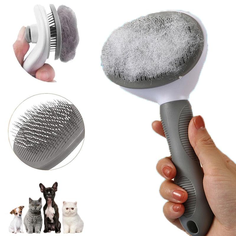 Self Cleaning Pet Hair Remover Brush Dog Cat Grooming Comb