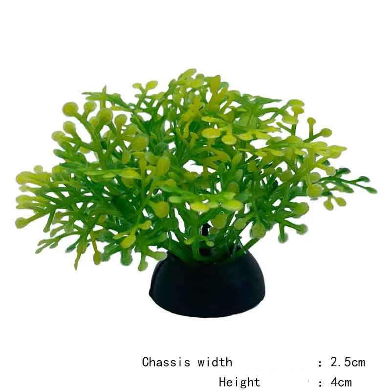 Artificial Aquarium Plants Plastic Underwater Shrubs Resin Base Decoration