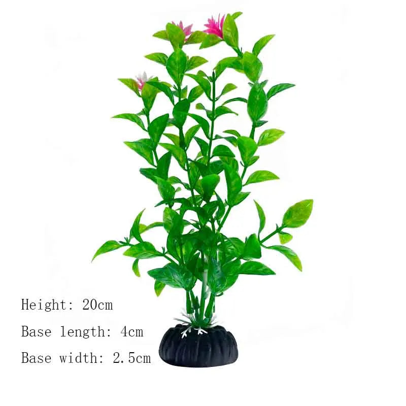 Artificial Aquarium Plants Plastic Underwater Shrubs Resin Base Decoration