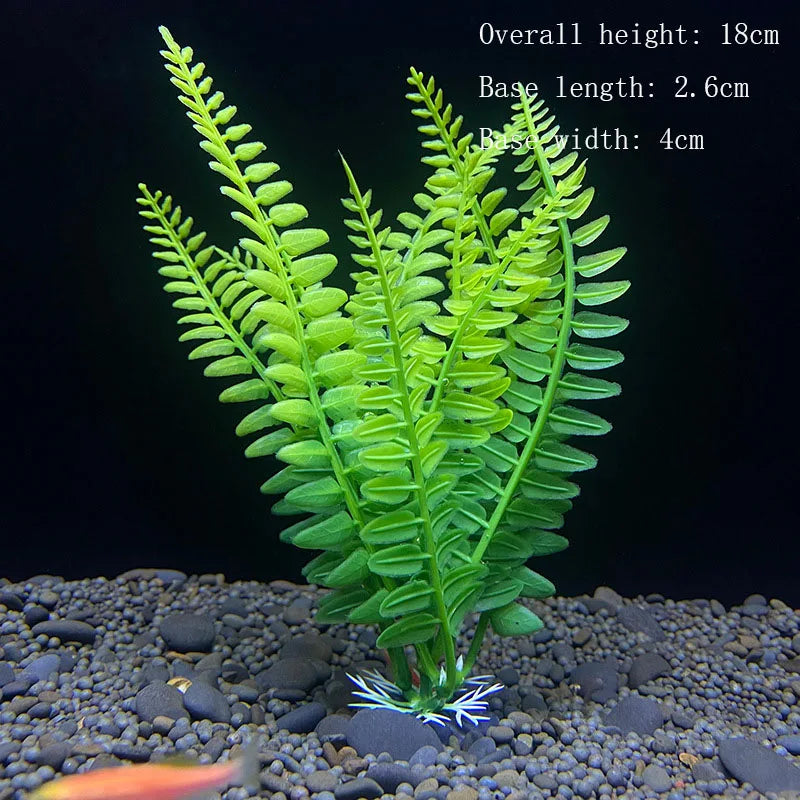 Artificial Aquarium Plants Plastic Underwater Shrubs Resin Base Decoration