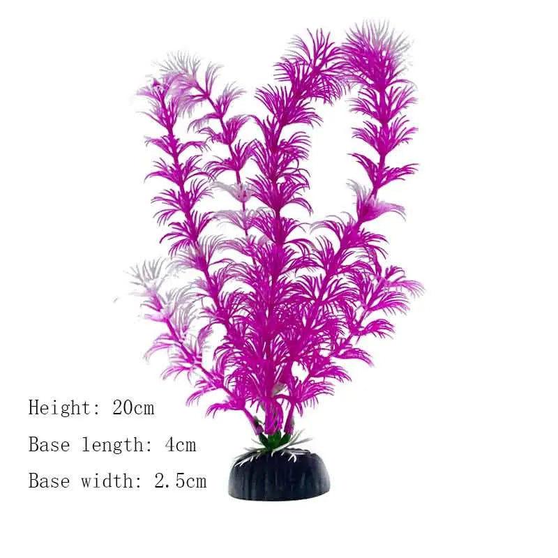 Artificial Aquarium Plants Plastic Underwater Shrubs Resin Base Decoration