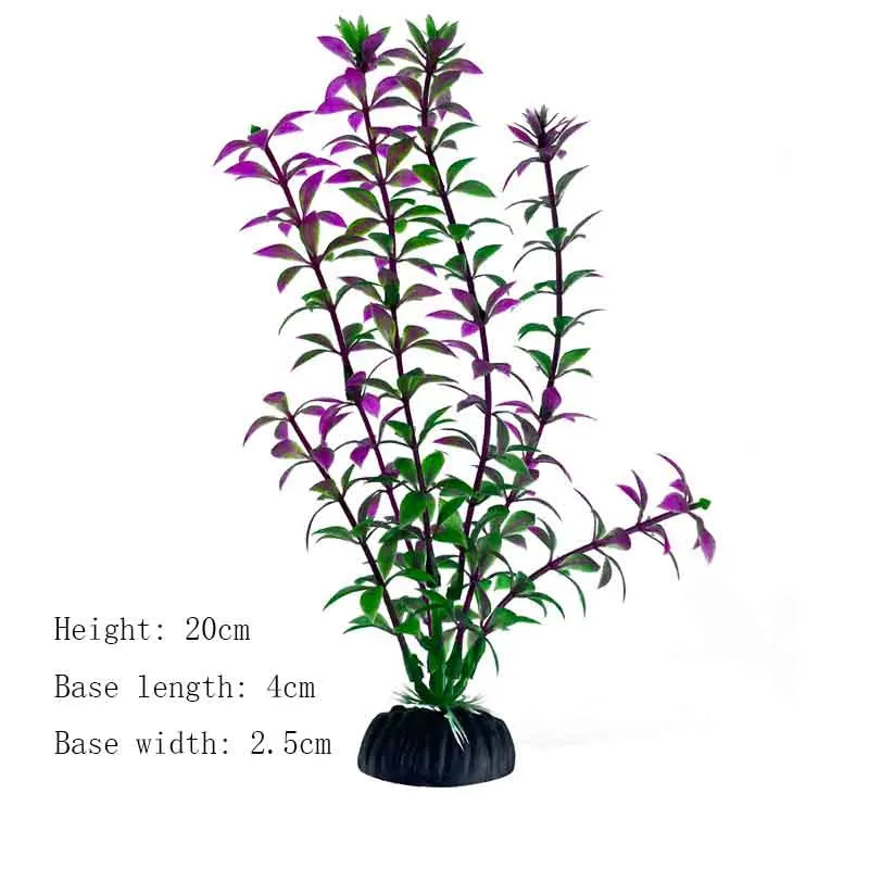 Artificial Aquarium Plants Plastic Underwater Shrubs Resin Base Decoration
