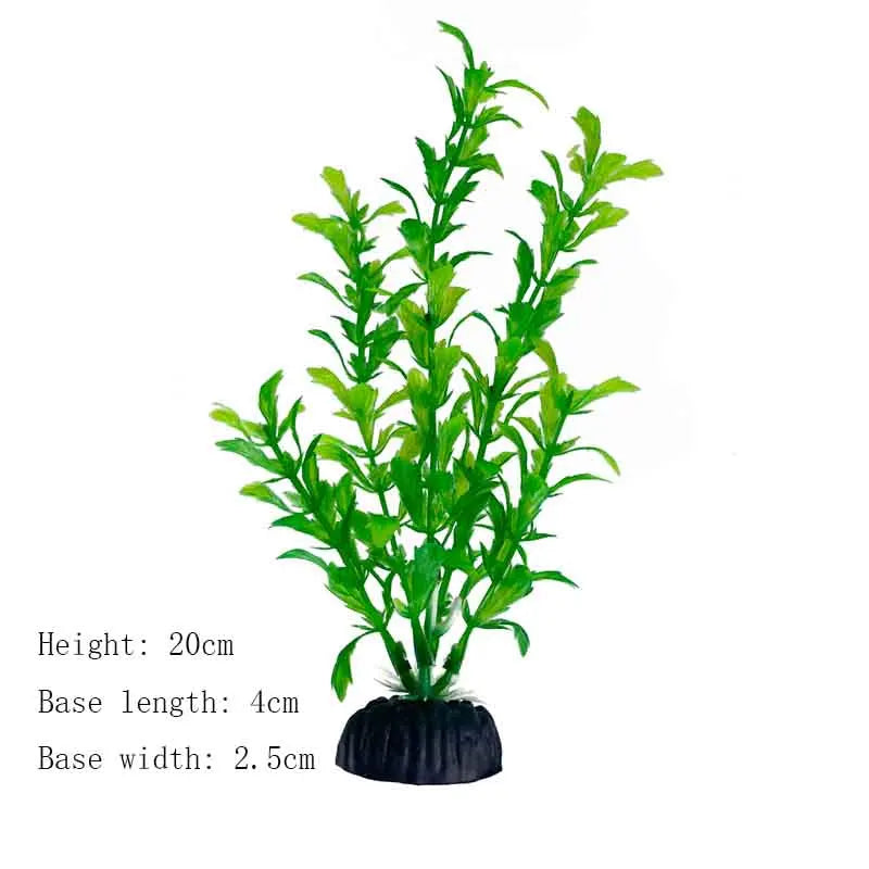Artificial Aquarium Plants Plastic Underwater Shrubs Resin Base Decoration