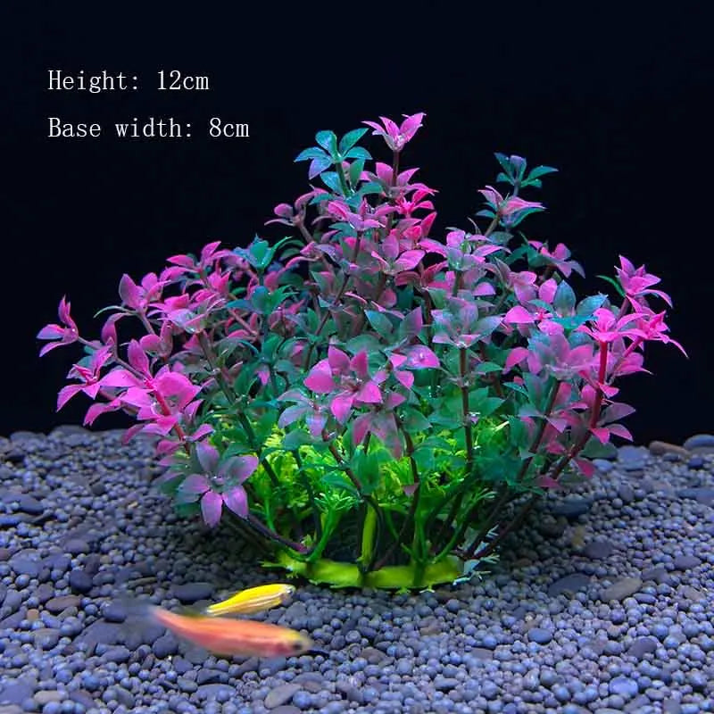 Artificial Aquarium Plants Plastic Underwater Shrubs Resin Base Decoration