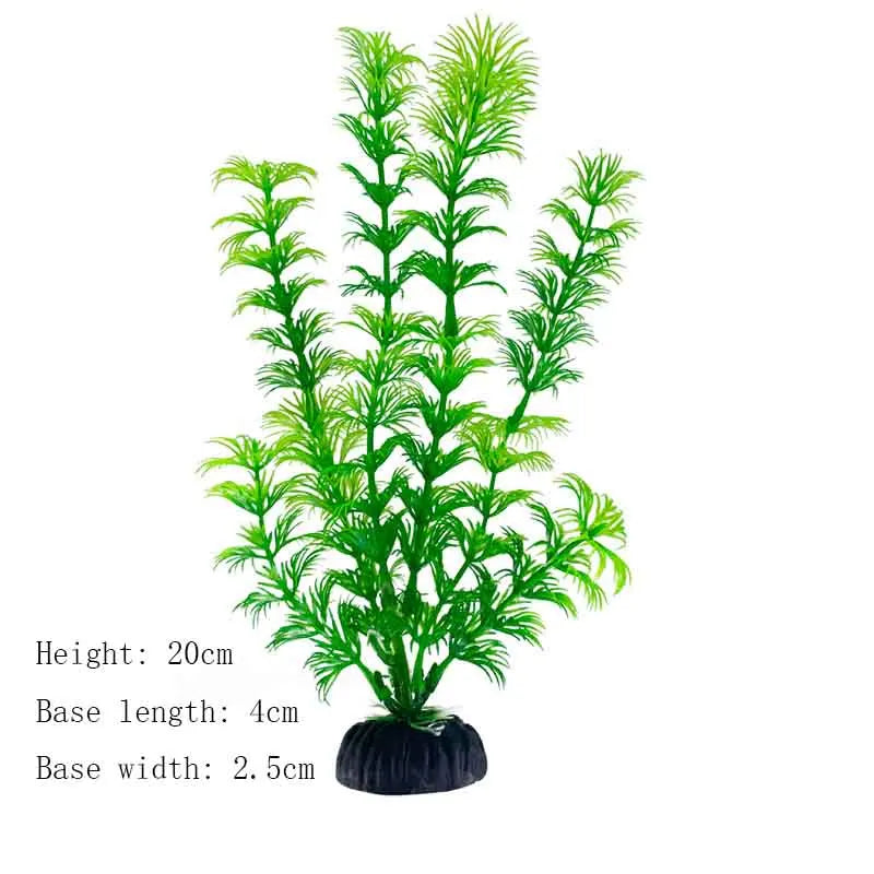 Artificial Aquarium Plants Plastic Underwater Shrubs Resin Base Decoration