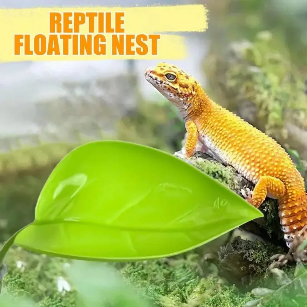 Frog Habitat Leaf Suction Cup Basking Terrace for Reptiles