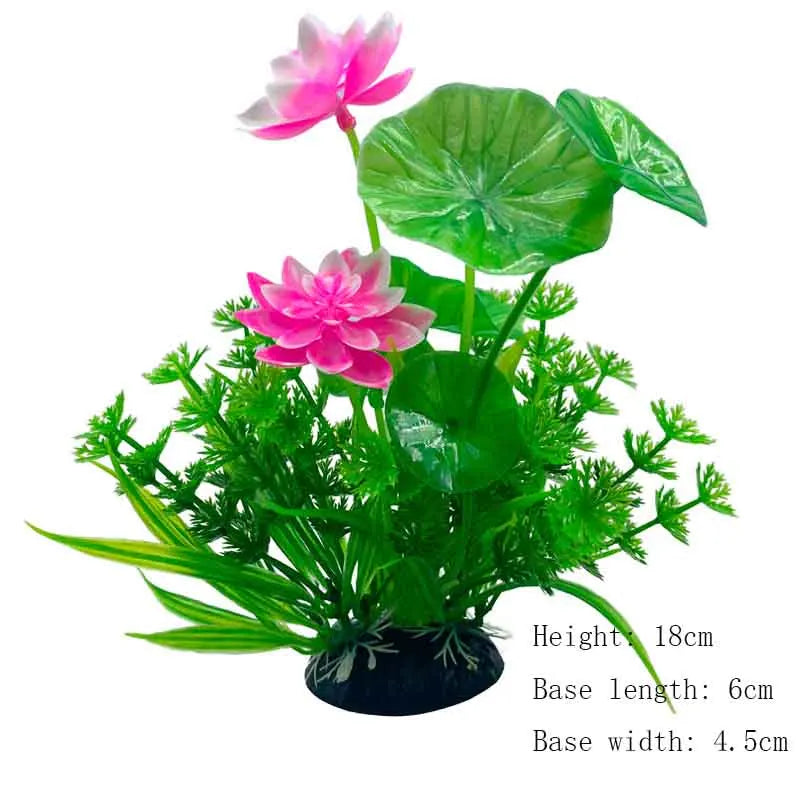 Artificial Aquarium Plants Plastic Underwater Shrubs Resin Base Decoration