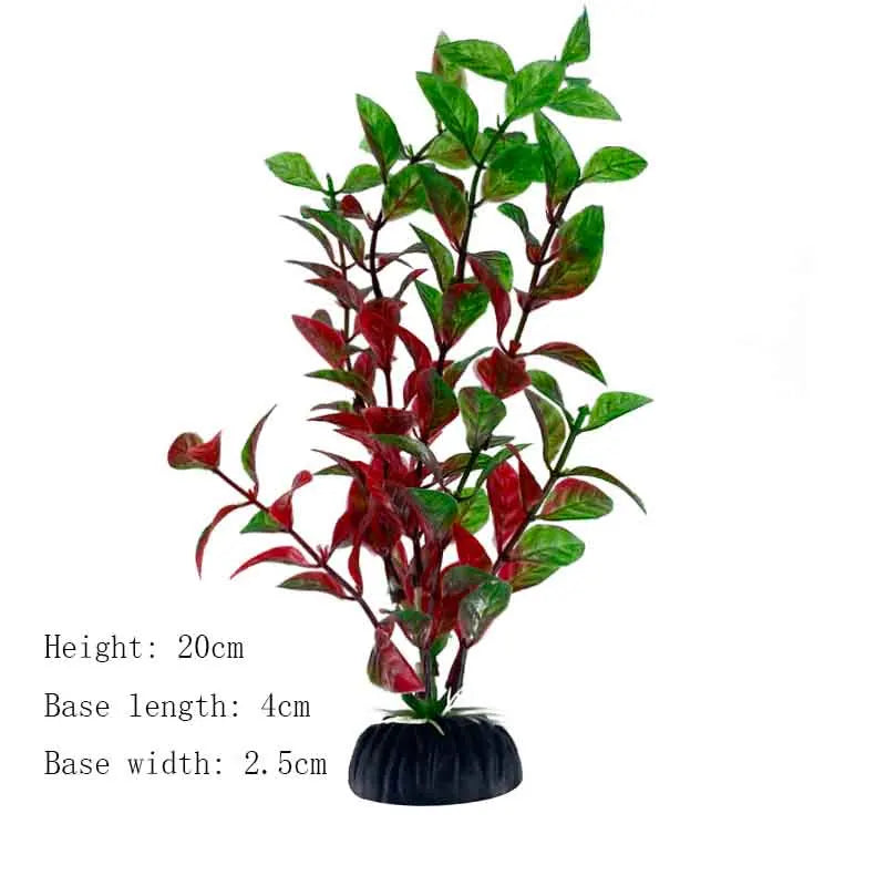 Artificial Aquarium Plants Plastic Underwater Shrubs Resin Base Decoration
