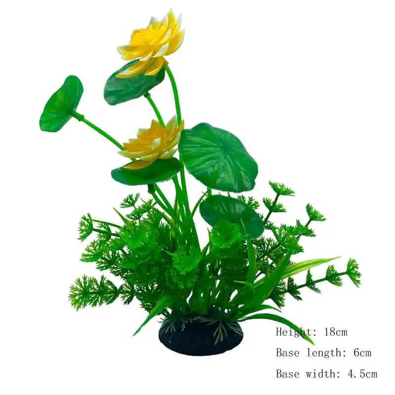Artificial Aquarium Plants Plastic Underwater Shrubs Resin Base Decoration