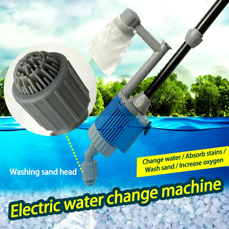 Aquarium Water Change Pump Gravel Cleaner Siphon Filter Pump 28W