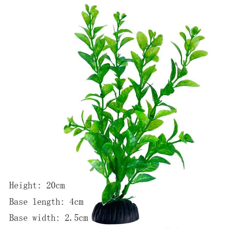 Artificial Aquarium Plants Plastic Underwater Shrubs Resin Base Decoration