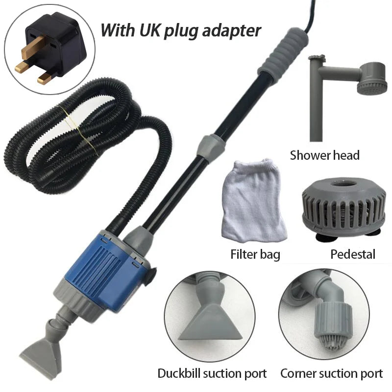Aquarium Water Change Pump Gravel Cleaner Siphon Filter Pump 28W