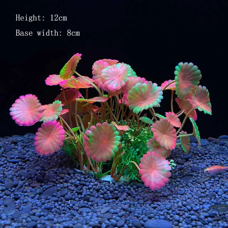 Artificial Aquarium Plants Plastic Underwater Shrubs Resin Base Decoration