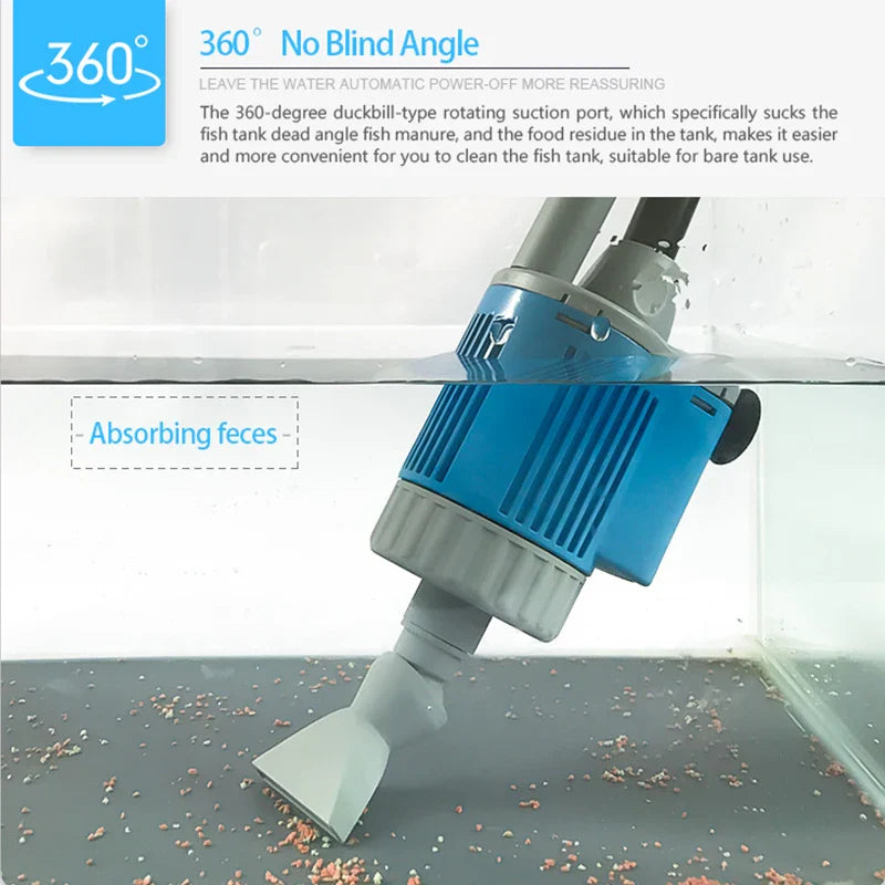 Aquarium Water Change Pump Gravel Cleaner Siphon Filter Pump 28W