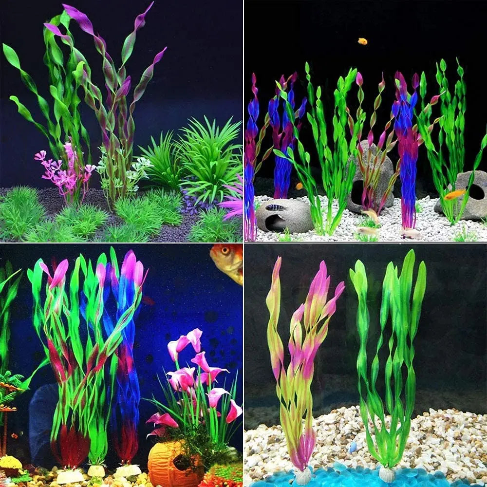 Artificial Aquarium Plants Plastic Seaweed Fish Tank Decoration Assorted Pack