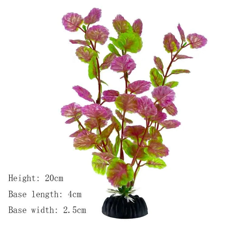 Artificial Aquarium Plants Plastic Underwater Shrubs Resin Base Decoration