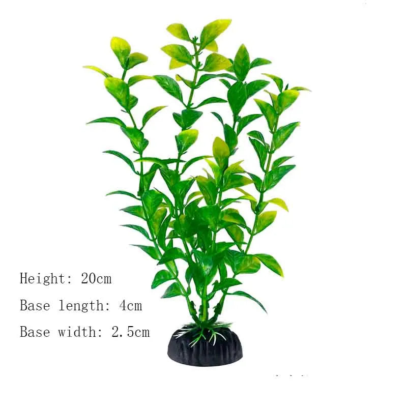 Artificial Aquarium Plants Plastic Underwater Shrubs Resin Base Decoration