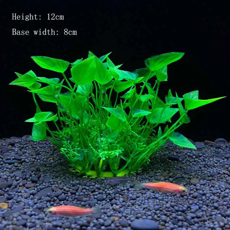 Artificial Aquarium Plants Plastic Underwater Shrubs Resin Base Decoration