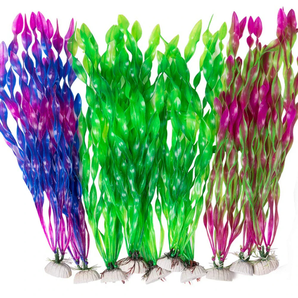 Artificial Aquarium Plants Plastic Seaweed Fish Tank Decoration Assorted Pack
