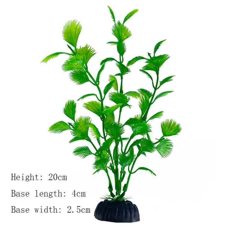 Artificial Aquarium Plants Plastic Underwater Shrubs Resin Base Decoration
