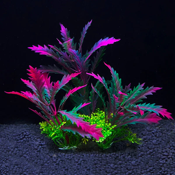 Artificial Aquarium Plants Plastic Underwater Shrubs Resin Base Decoration