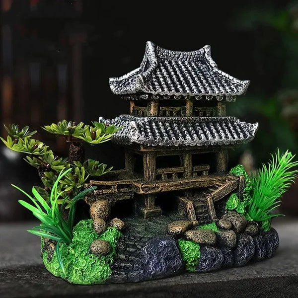 Resin Aquarium Landscape House Ornament – Fish Tank Decoration