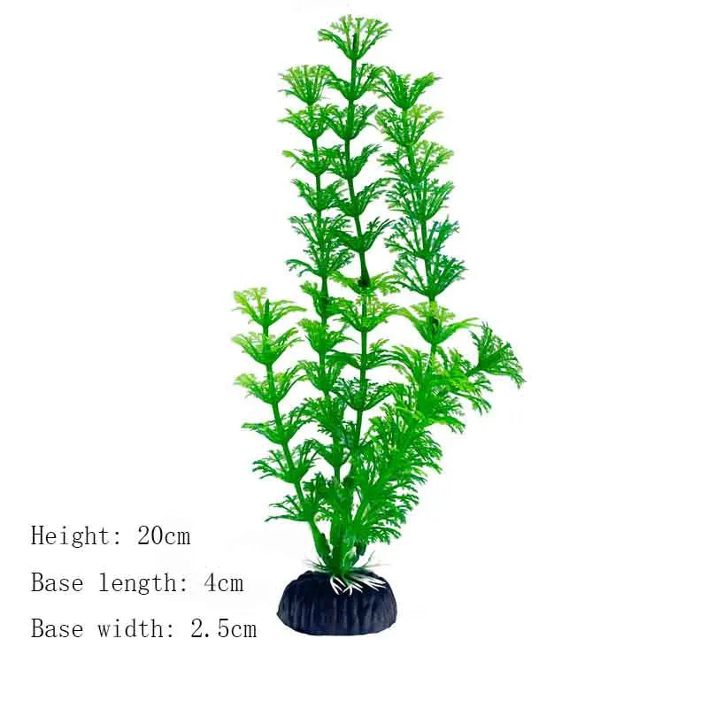 Artificial Aquarium Plants Plastic Underwater Shrubs Resin Base Decoration
