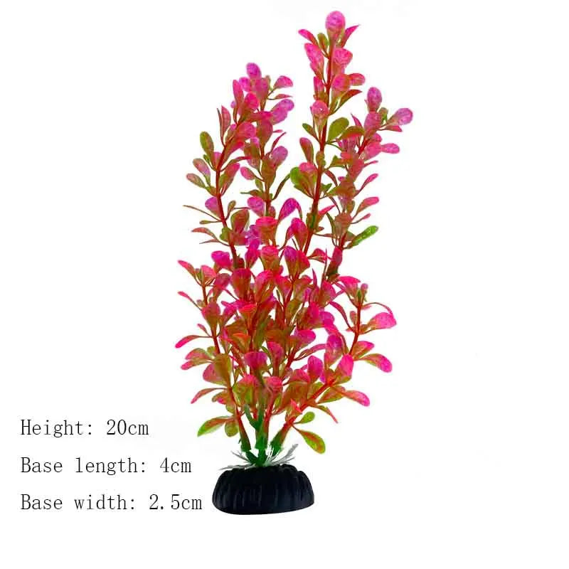 Artificial Aquarium Plants Plastic Underwater Shrubs Resin Base Decoration