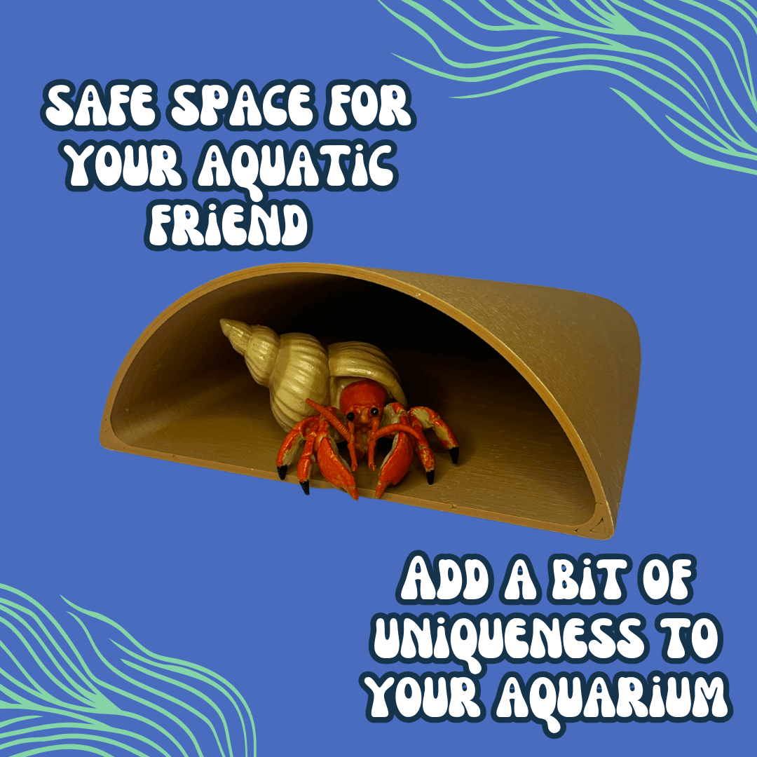 Minimalist Pocket Cave Shelter for Aquariums, Terrariums, Fish, Shrimp, Reptiles