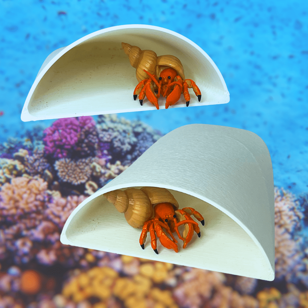 Minimalist Pocket Cave Shelter for Aquariums, Terrariums, Fish, Shrimp, Reptiles