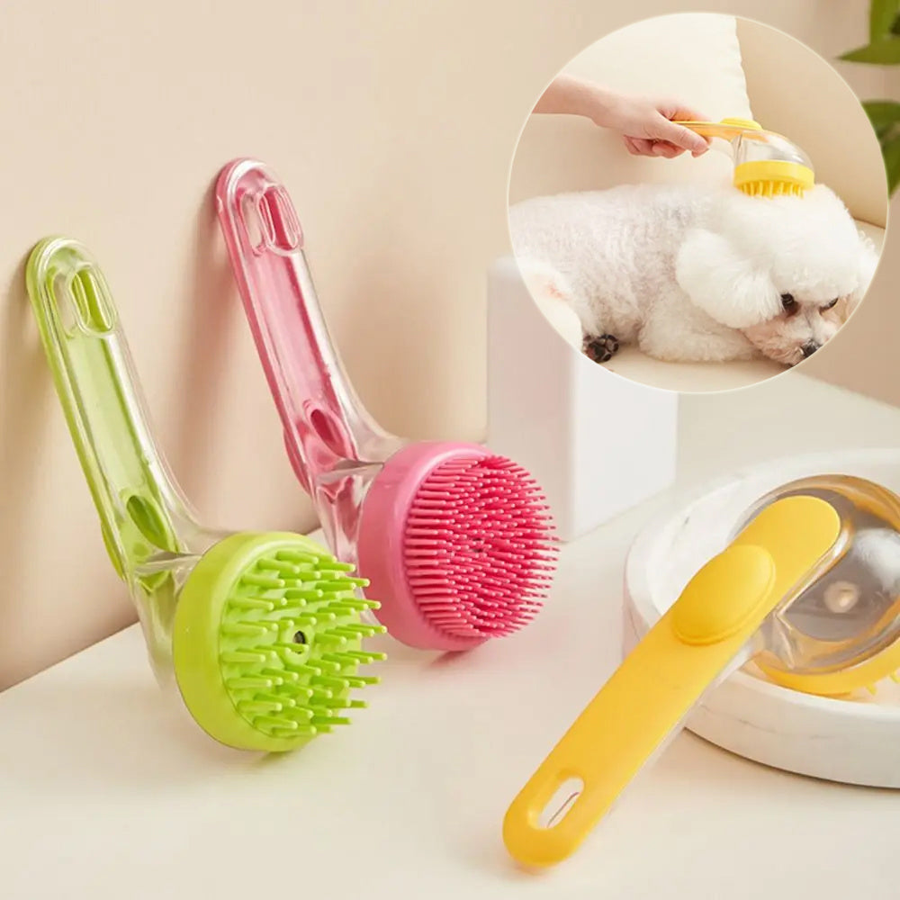 Long Handle Pet Bath Brush Dog Cat Grooming Shower Comb