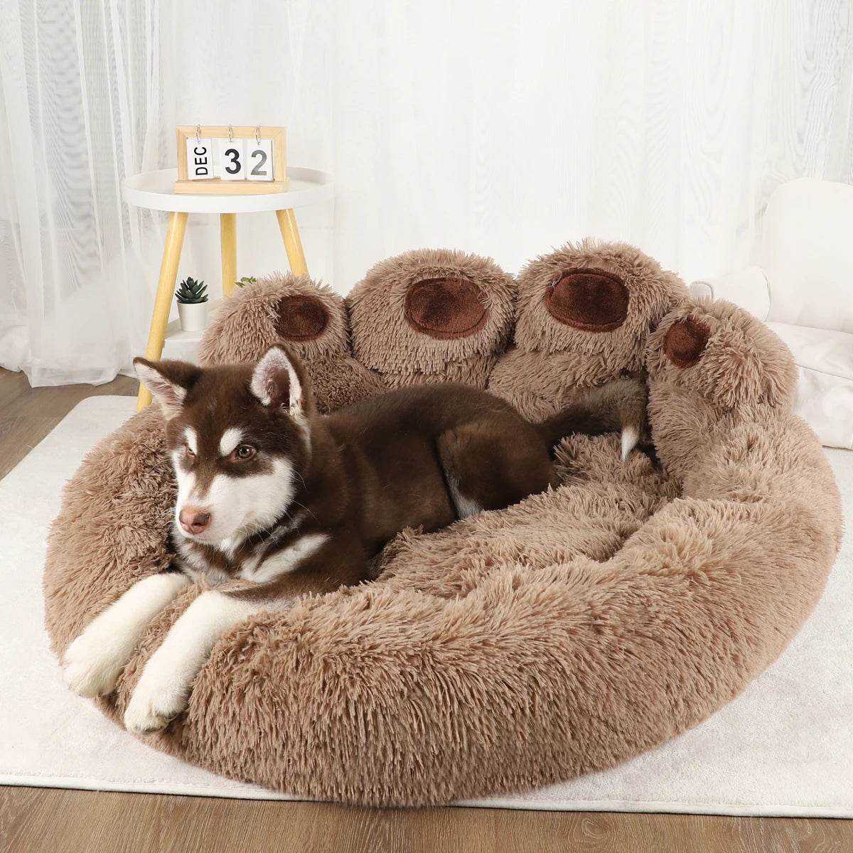 Big Paw Plush Pet Sofa Bed Washable Calming Raised Edge