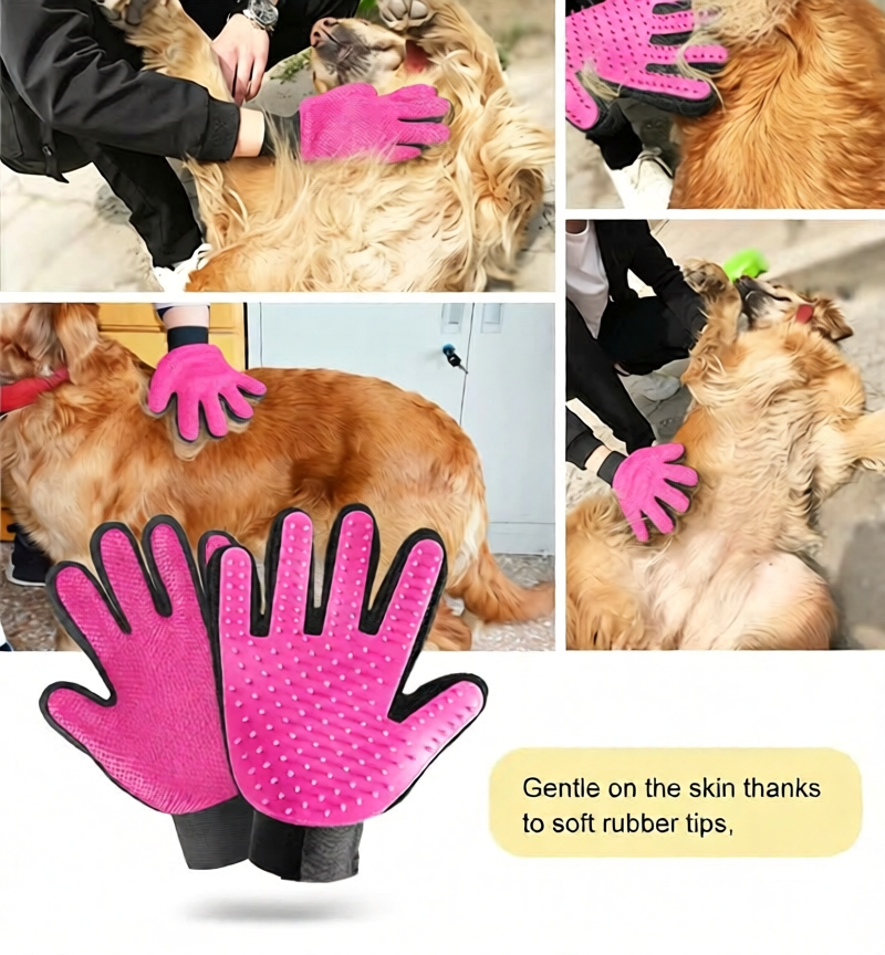 Rubber Pet Bath Brush Silicone Glove Cat Dog Grooming Comb