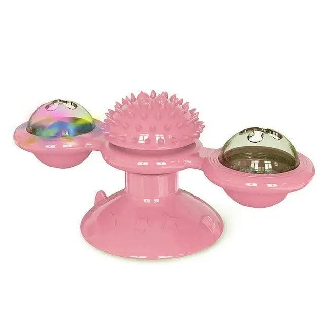 Rotatable Cat Windmill LED Interactive Massage Teeth Cleaning Toy