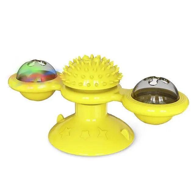 Rotatable Cat Windmill LED Interactive Massage Teeth Cleaning Toy
